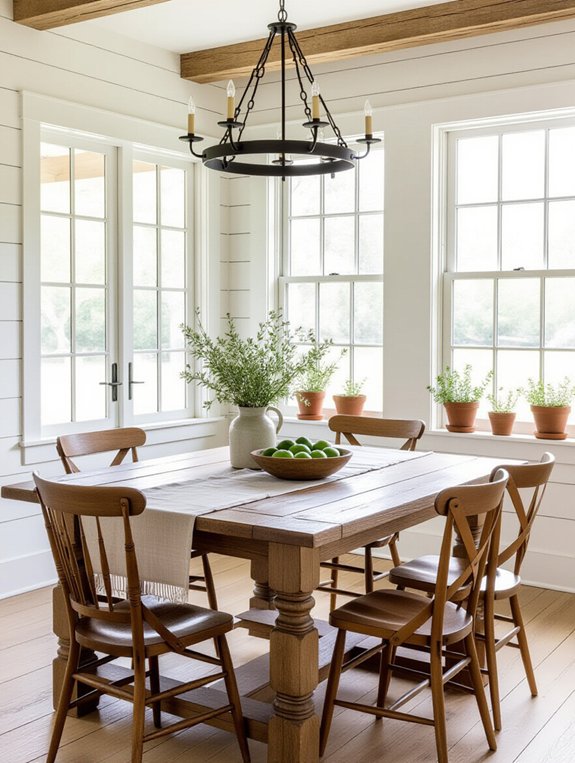 rustic farmhouse dining atmosphere