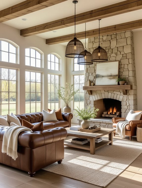 rustic lighting for warmth
