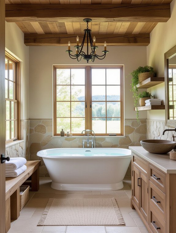 rustic modern bathroom retreat