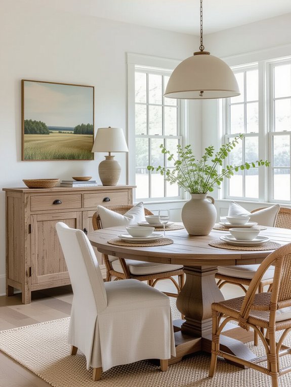 rustic sideboard focal point