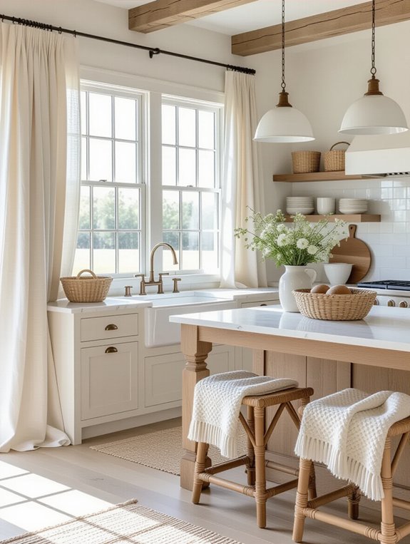 rustic textiles enhance warmth