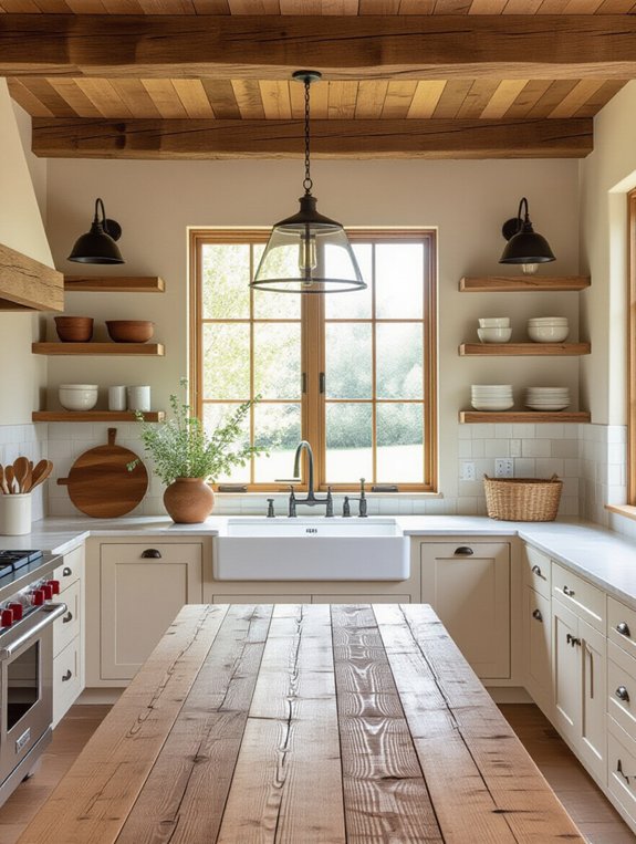 rustic warmth in kitchens