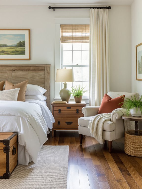 rustic wooden bedroom accents
