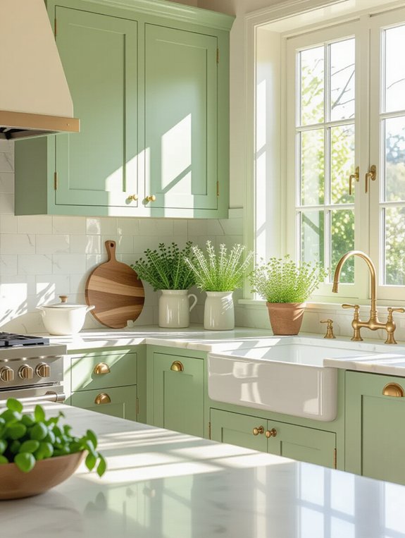sage green kitchen tranquility