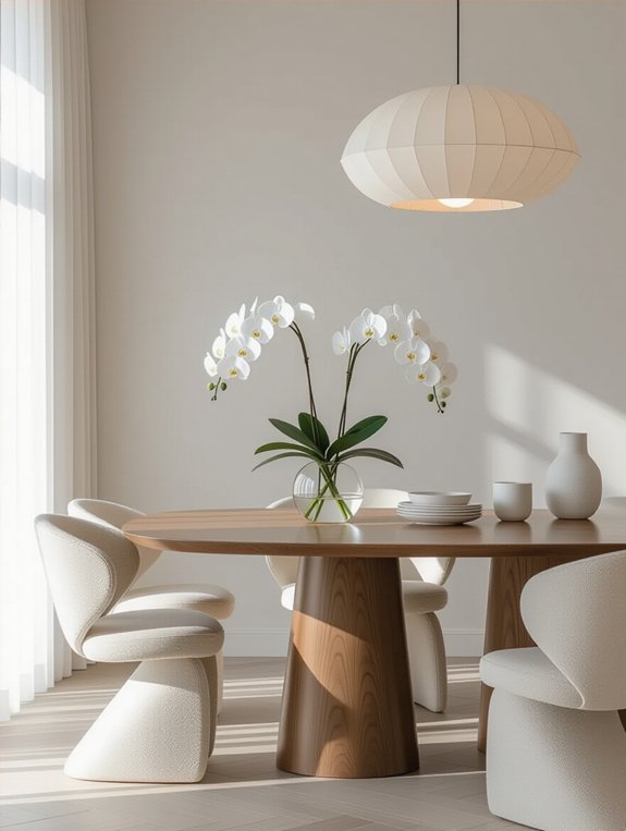 serene minimalist dining space