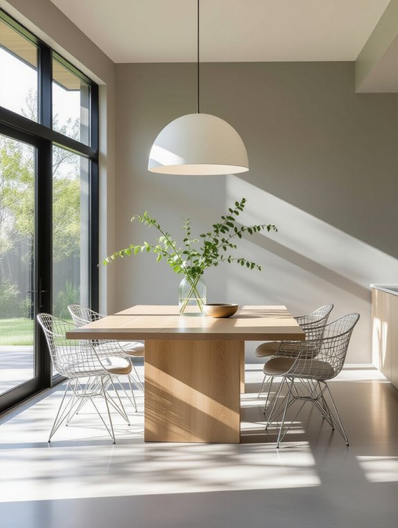 serene minimalist dining space