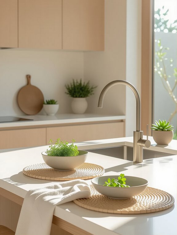 serene simple cooking space