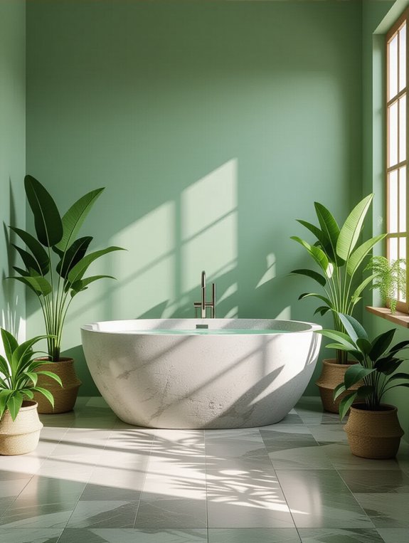 serene stone bathroom design