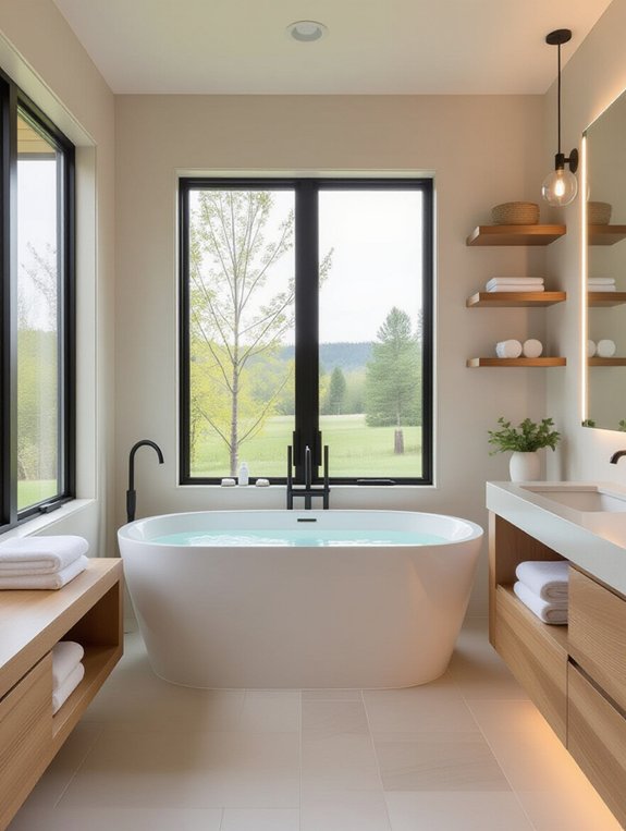 serene uncluttered bathroom design