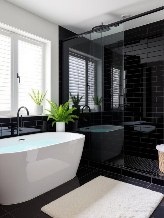 sleek black tiles sophistication
