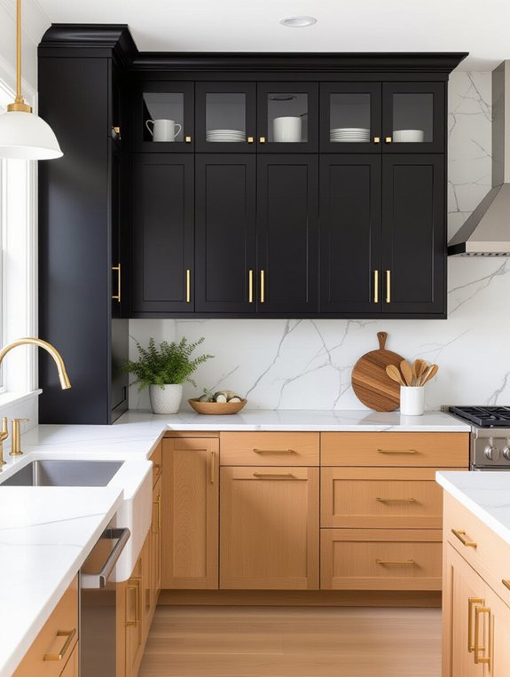 sleek charcoal and light maple