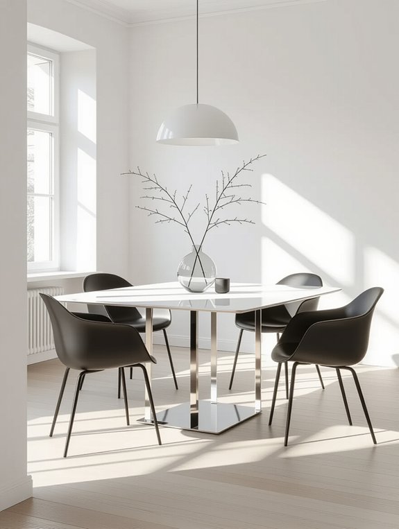 sleek functional minimalist dining