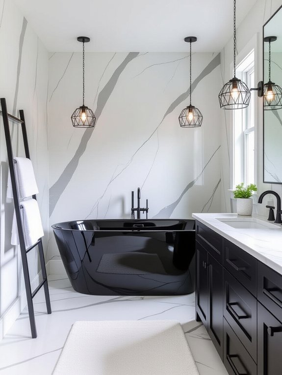 sleek glossy black finishes