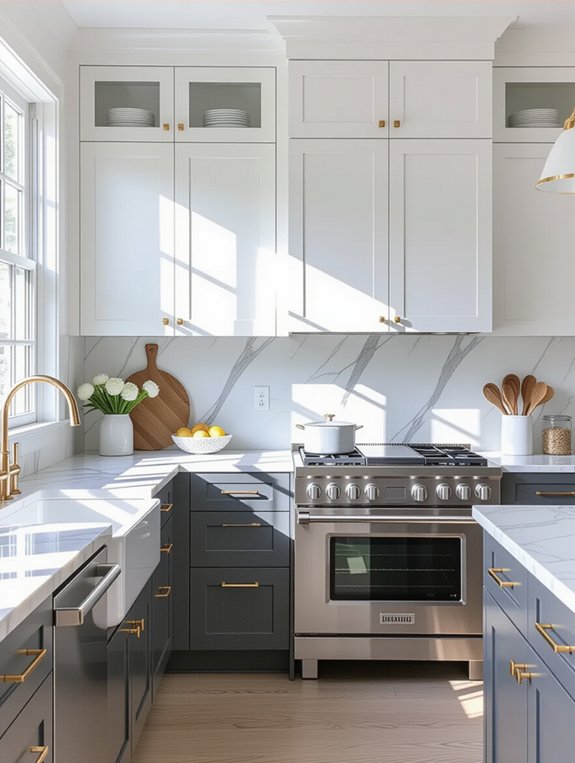 sleek modern kitchen contrast
