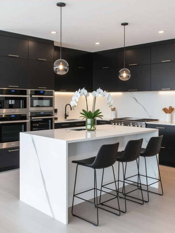 sleek monochromatic kitchen design