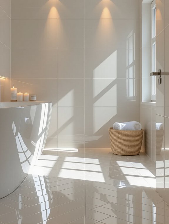 sleek shiny reflective tiles