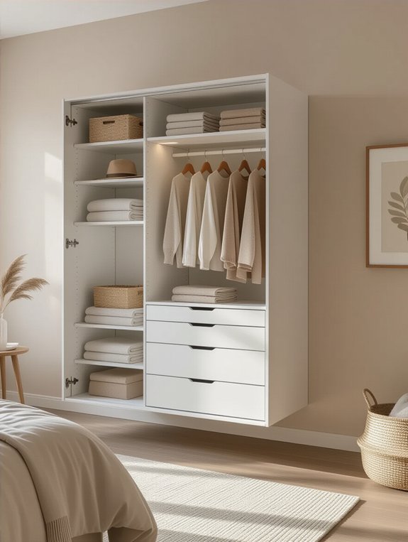 sleek space saving wardrobe designs