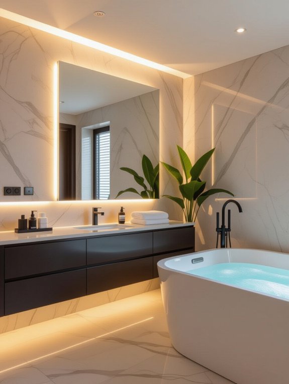 smart lighting and mirrors