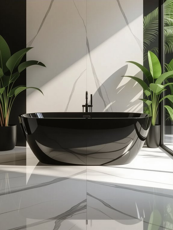 sophisticated black bathtub elegance