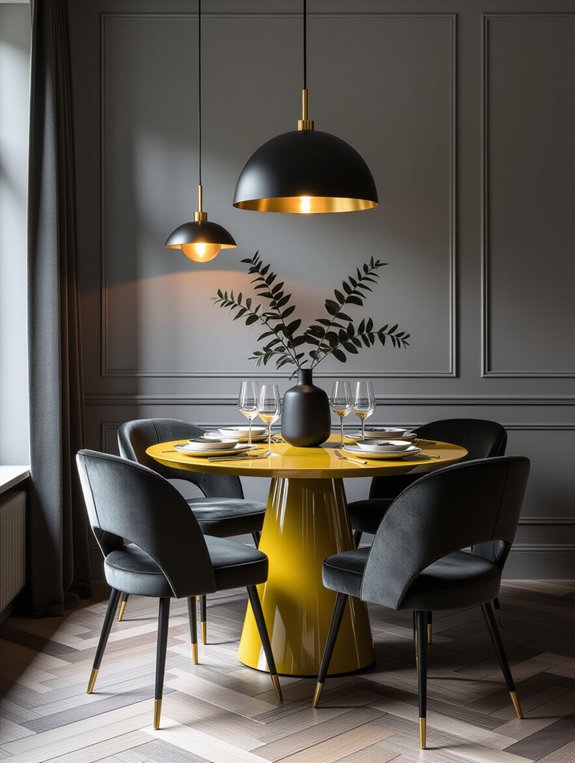 sophisticated gray and mustard