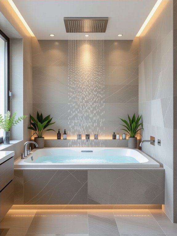 spa like rainfall shower experience
