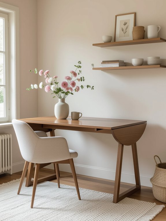 space saving wall mounted table