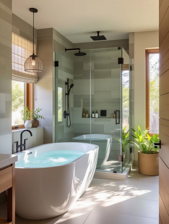 spacious open concept bathroom