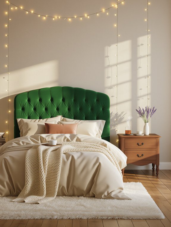 statement headboard enhances design