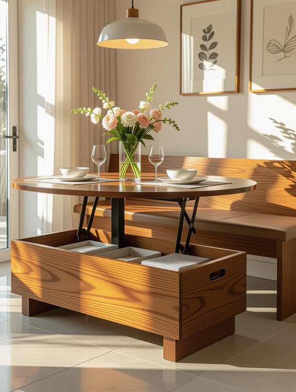 storage enhancing dining benches