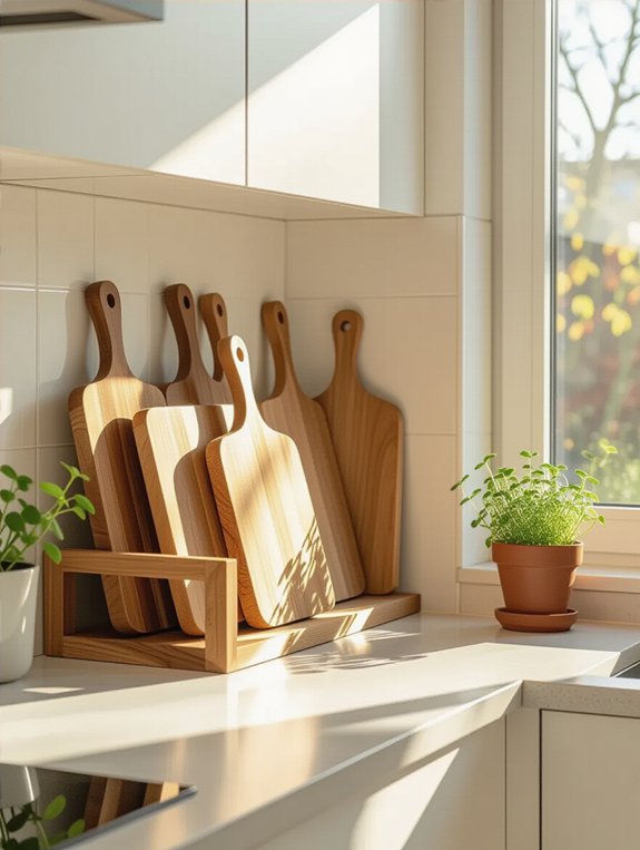 store cutting boards vertically