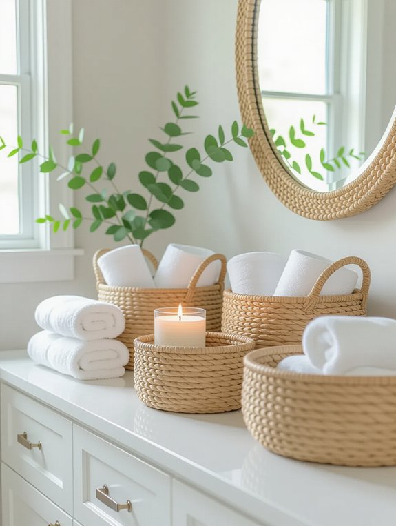 stylish bathroom organization baskets