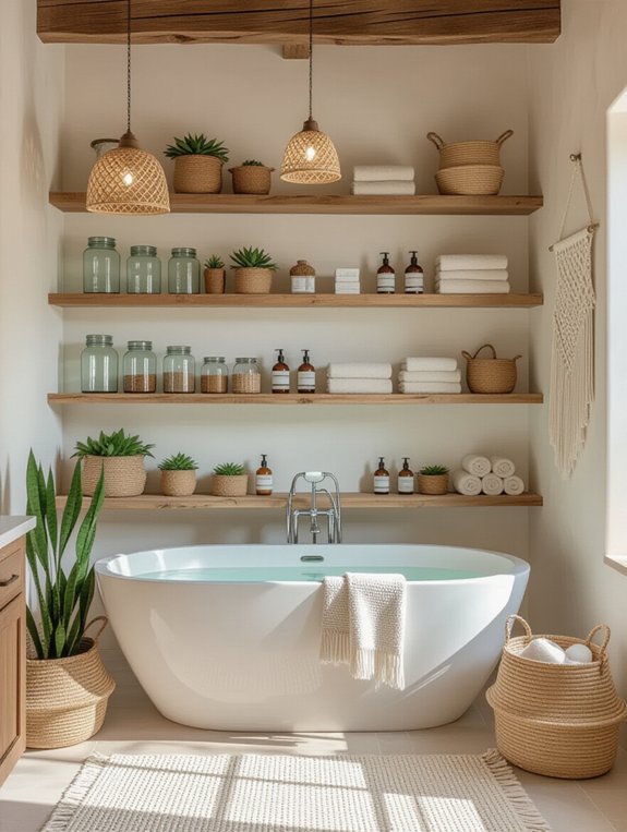 stylish boho open shelving