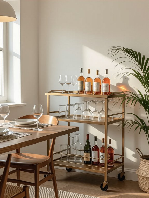 stylish compact bar carts