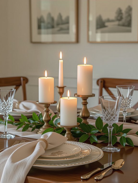 stylish dining room candles