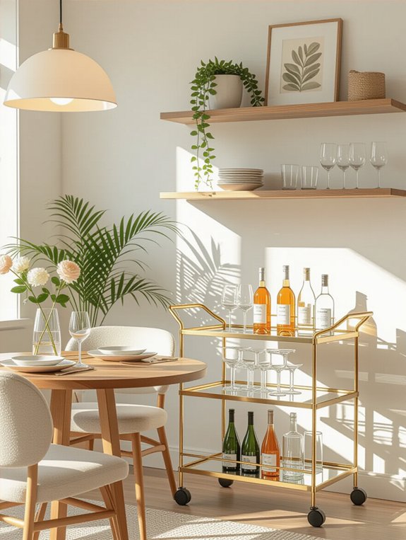 stylish functional bar cart