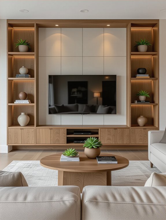 stylish functional built in shelving