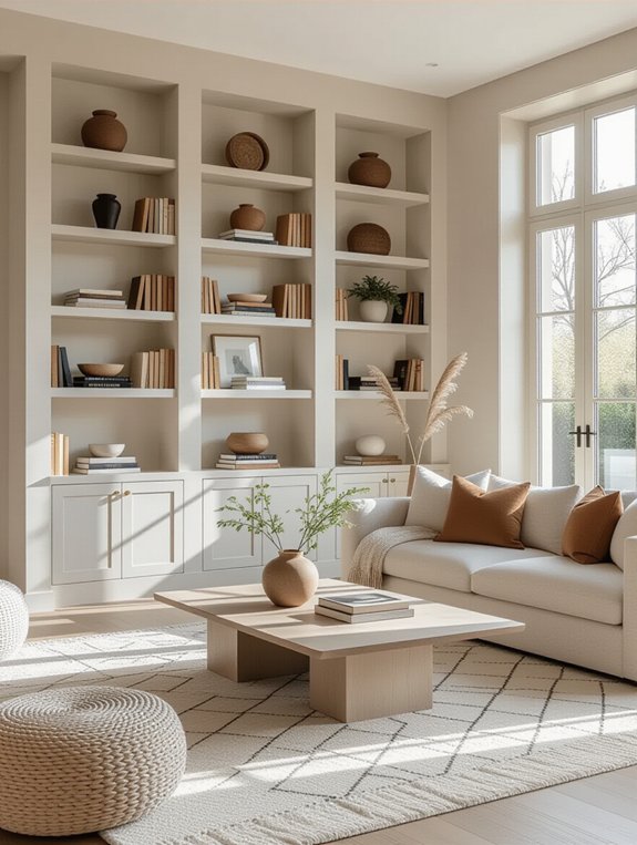 stylish functional built in shelving