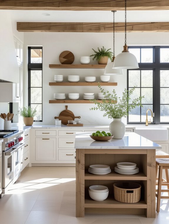 stylish functional open shelving