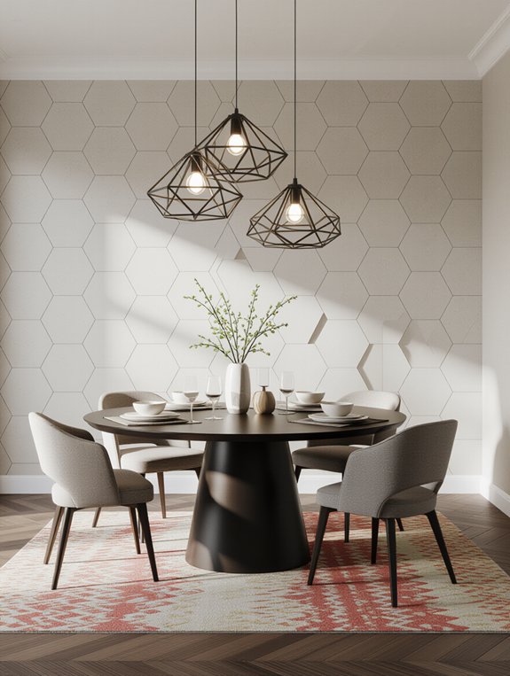 stylish geometric dining elements