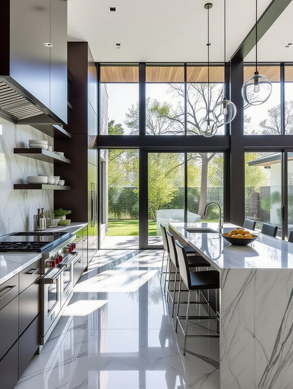 stylish glass kitchen features