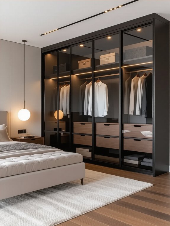 stylish glass panel wardrobes