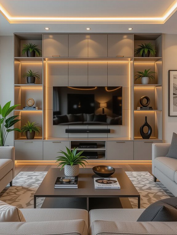 stylish integrated media center
