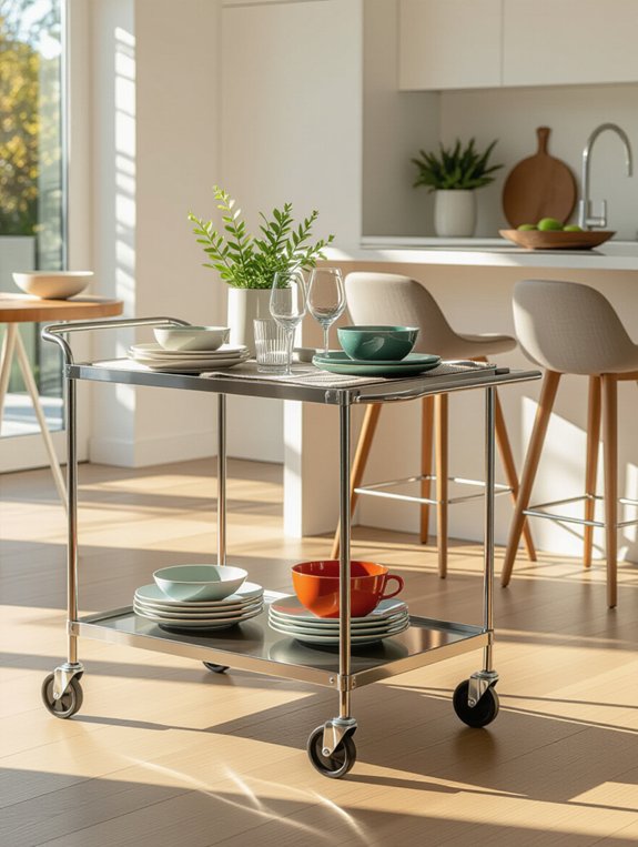 stylish mobile dining cart