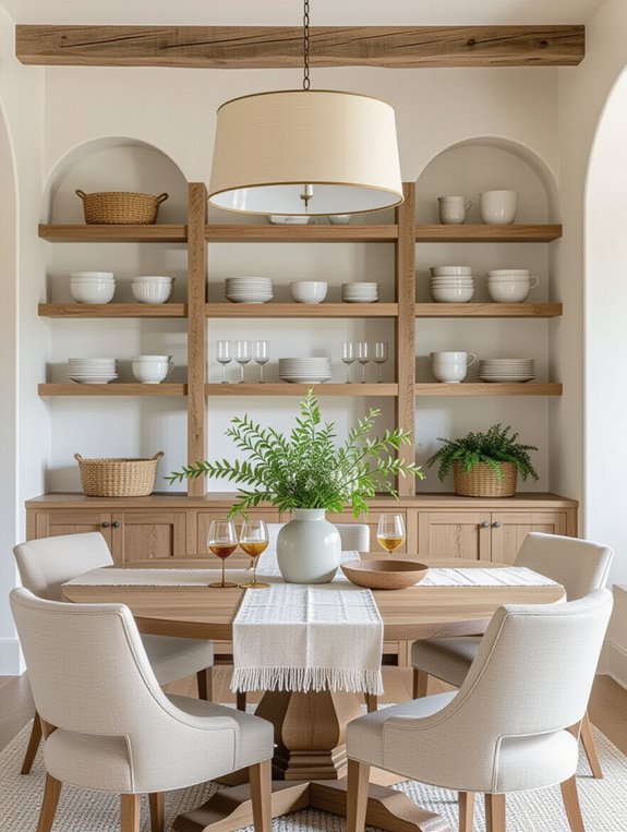 stylish open shelving display