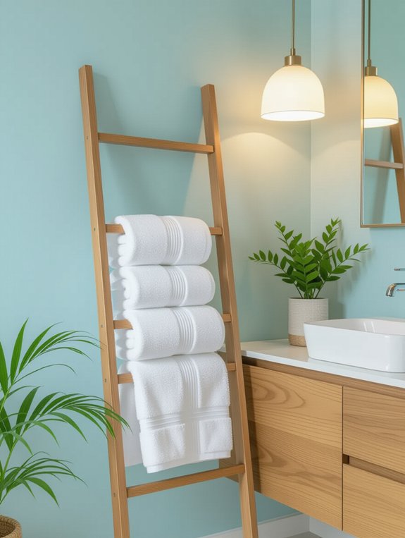 stylish space saving towel ladder