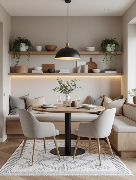 stylish storage with floating shelves
