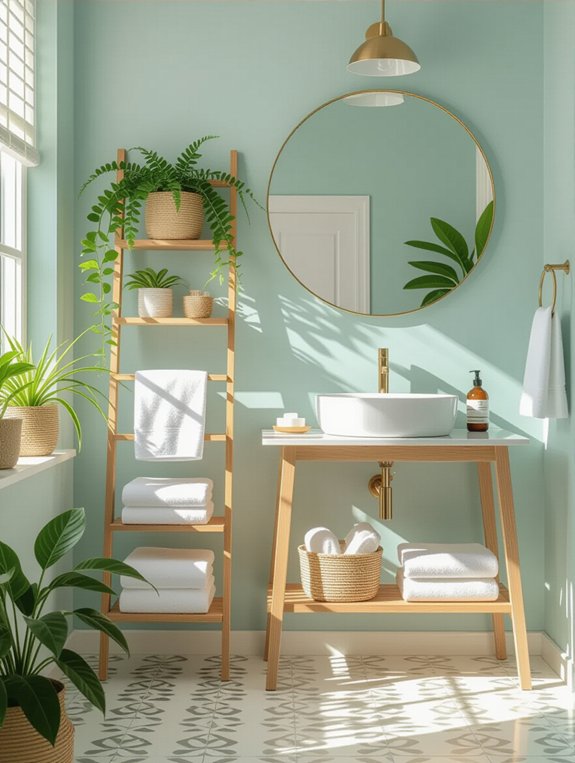 stylish vertical bathroom storage