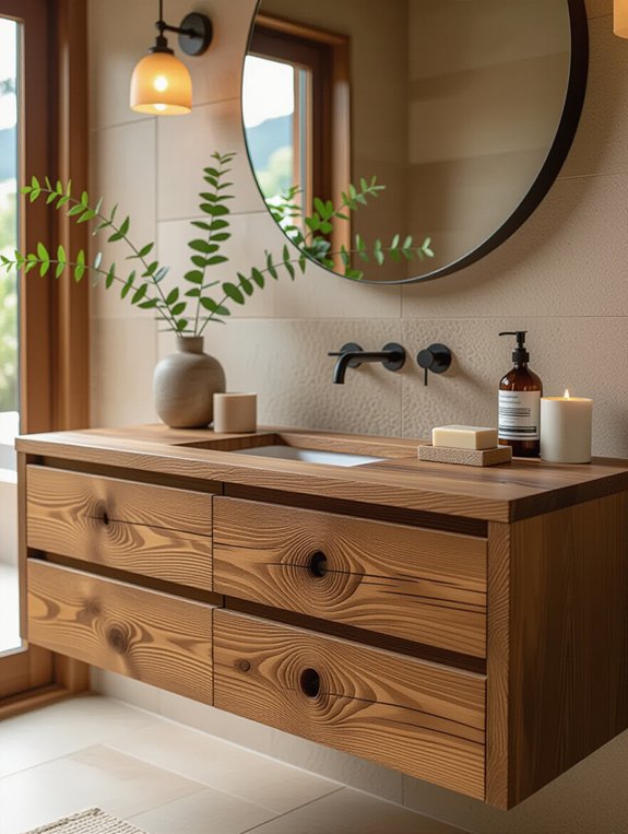sustainable reclaimed wood vanity