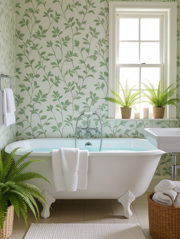 temporary wallpaper bathroom transformation