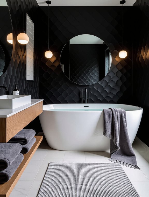 textured black wall ideas